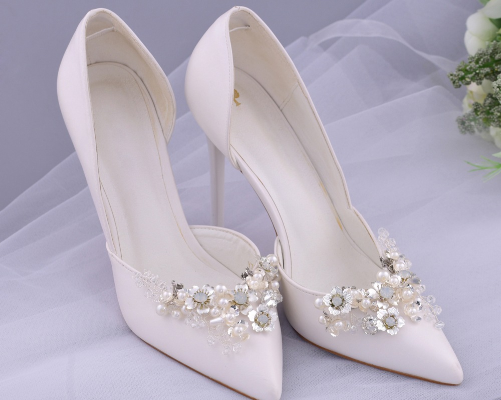 1 Pair of Detachable Buckle Bridal Wedding Shoes High Heels Rhinestone Shoe  Clip , DIY Floral Shoes Decoration Wedding Party Shoes Accessories.BCV7 